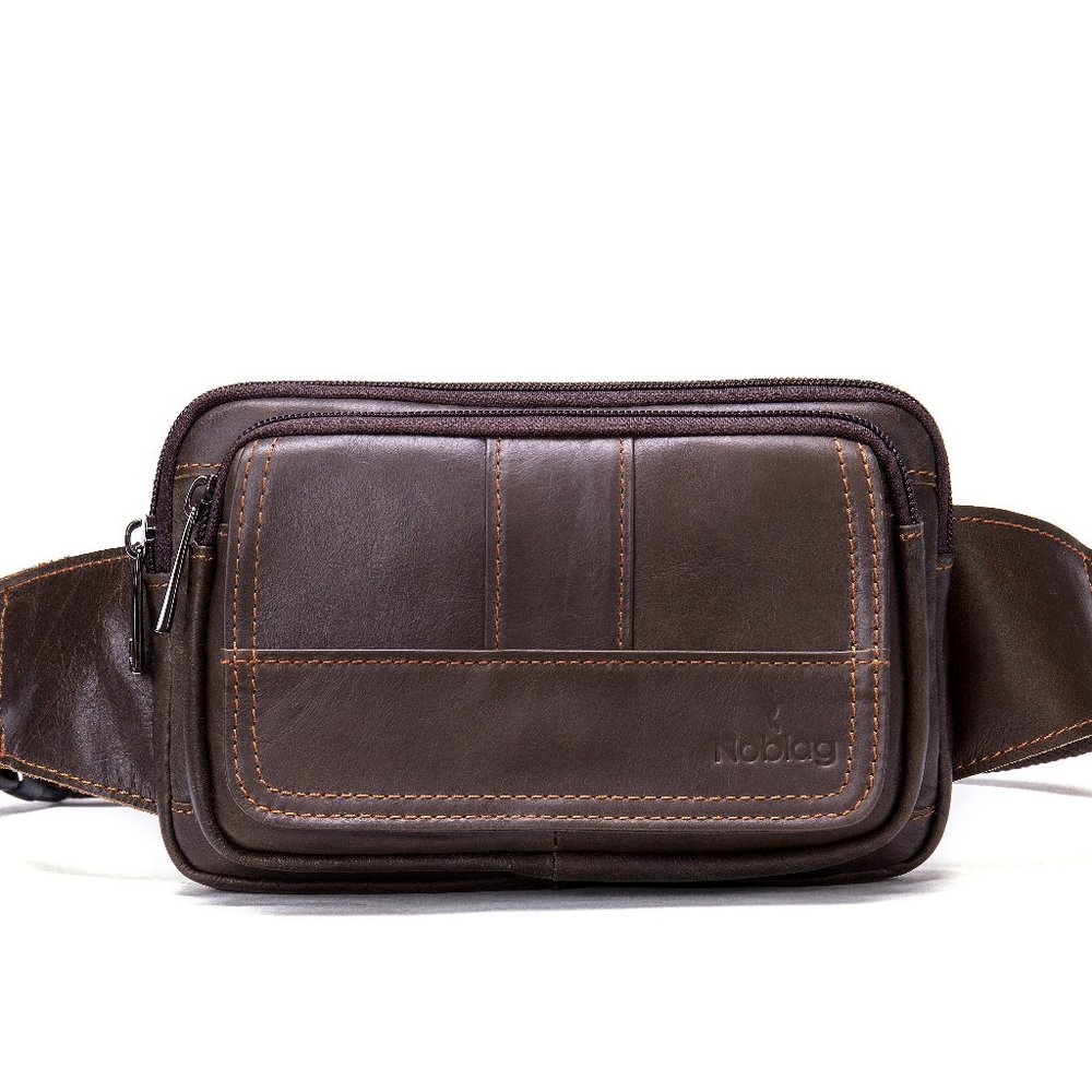 Noblag Coffee Leather Sling Bags